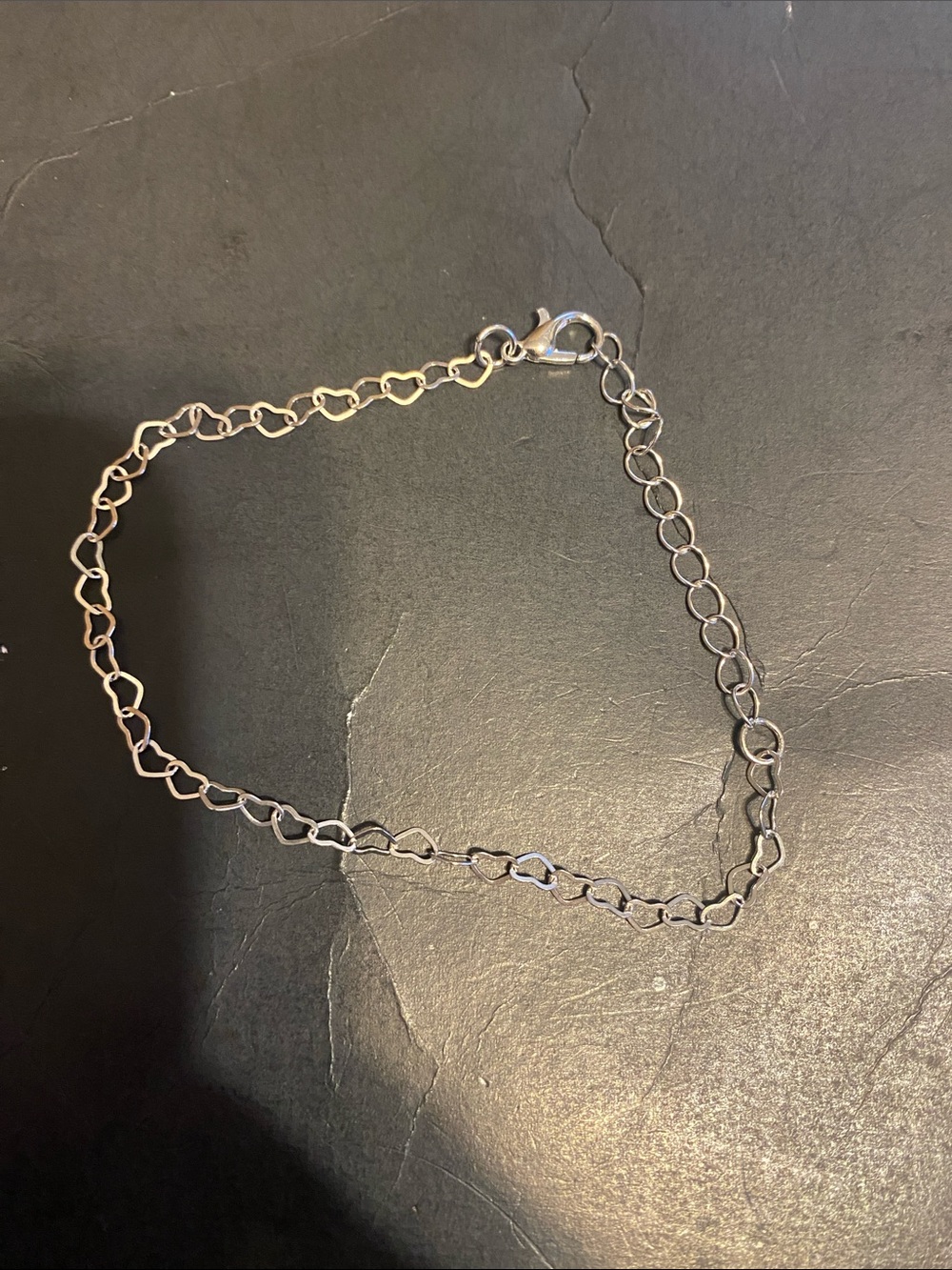 Delicate Silver Heart Link Bracelet - Women's Jewelry